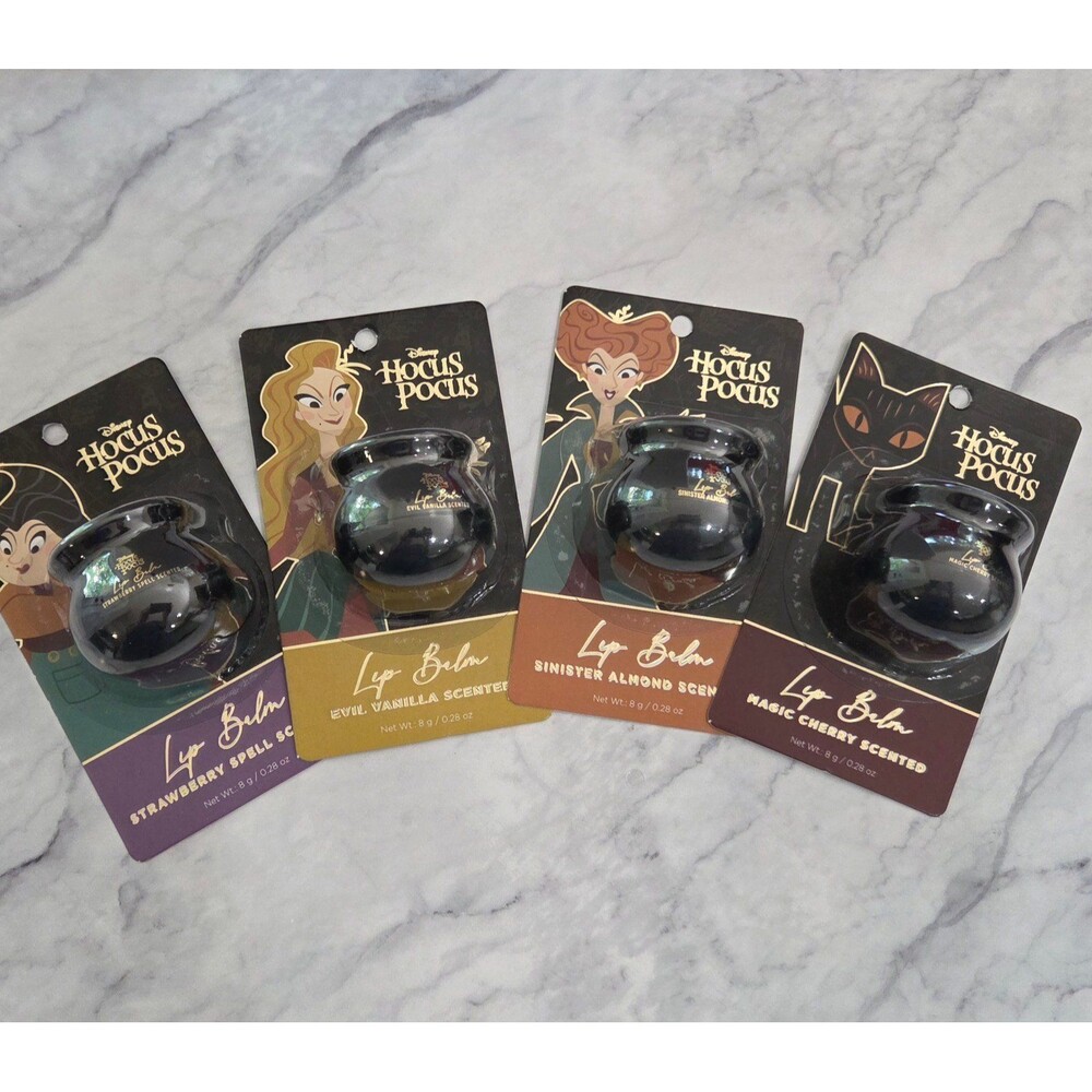 Disney Hocus Pocus Cauldron Lip Balm Set of 4 Sanderson Sisters Binx
